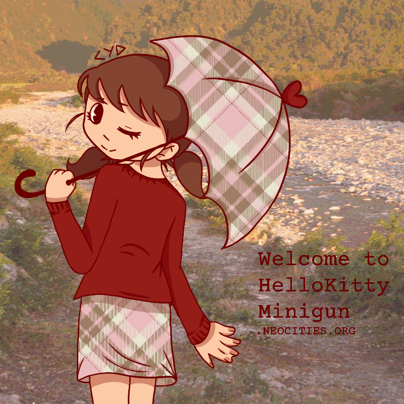 A digital drawing of a girl with brown hair in pigtails, wearing a red shirt and holding a pink tartan umbrella